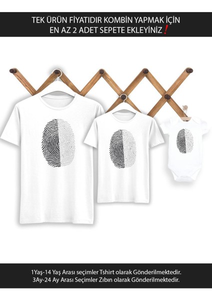 Siyah Beyaz Parmak Izi Baba Oğul Kız Tek Ürün Fiyatıdır Kombin Yapmak Için En Az 2 Adet Sepete Ekle