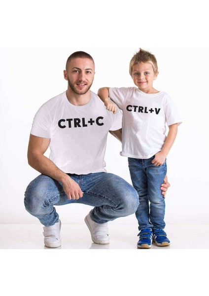 Ctrl+C Ctrl+V Baba Oğul Kız Tişört (Tekli Üründür Kombin Yapmak Için 2 Adet Sepete Ekleyiniz)