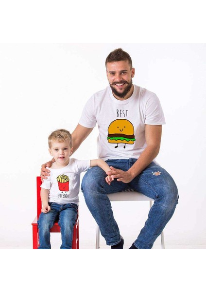 Best Friends Baba Oğul Kız Tişört (Tekli Üründür Kombin Yapmak Için 2 Adet Sepete Ekleyiniz)