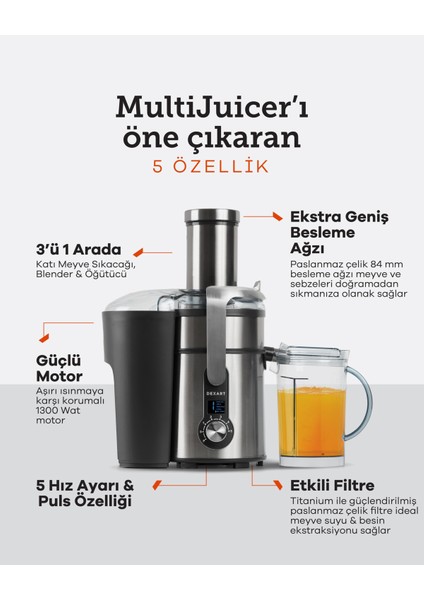 Multijuicer Whole Fruit&Vegetable Katı Meyve Sıkacağı modelleri