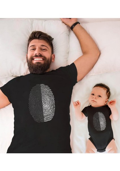 Siyah Beyaz Parmak Izi Baba Oğul Kız Tek Ürün Fiyatıdır Kombin Yapmak Için En Az 2 Adet Sepete Ekle