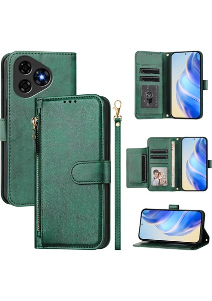 Ulefone Note 19 Için Flip Kılıf Koruma Yumuşak Pu Deri Fermuarlı Cüzdan Kılıfı Kart Tutucu ile (Yurt Dışından)