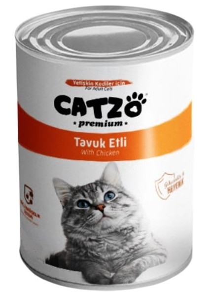 Premium Tavuklu Parça Etli Yetişkin Kedi Konservesi 400 gr