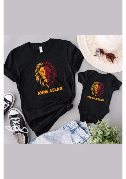 Leon Anne Yavru Aslan Anne Oğul Kız Tek Ürün Fiyatıdır Kombin Yapmak Için En Az 2 Adet Sepete Ekle