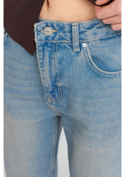 Boru Paça Mavi Kadın Pantolon 71350-2Y5 modelleri