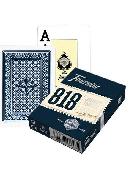 Fournier Poker Oyun Kartları Nº 818, Jumbo Endeks-Mavi