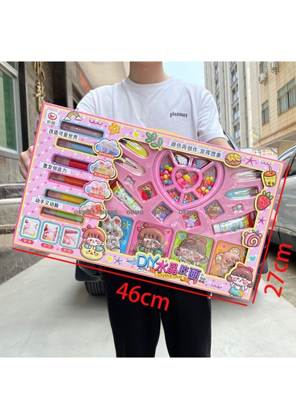 Yeni Çocuk Dıy Üç Boyutlu Sessiz Kitap Goo Kart Çıkartmaları Suluboya Boyama Seti El Kitabı Kız Oyuncakları Büyük Hediye Kutusu (Yurt Dışından)