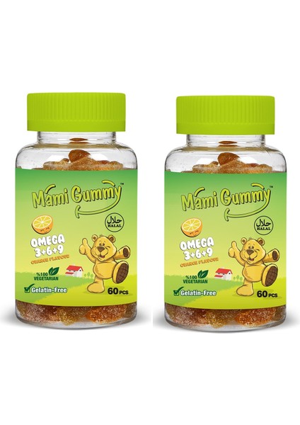 Kids Gummies Omega 3+6+9 60 Adet Çiğnenebilir Gummy Portakal Aromalı - 2 Adet