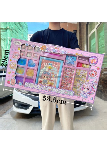 Yeni Çocuk Dıy Üç Boyutlu Sessiz Kitap Goo Kart Çıkartmaları Suluboya Boyama Seti El Kitabı Kız Oyuncakları Büyük Hediye Kutusu (Yurt Dışından)