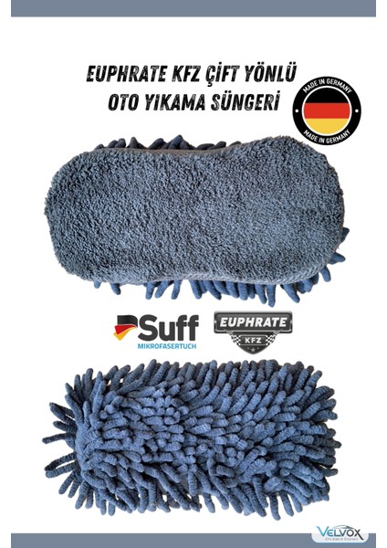 Jumbo Çift Yönlü Oto Yıkama Süngeri 22X10 cm Füme, Oto Bezi, Araç Bezi, Köpük Süngeri