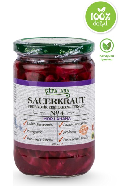 Sauerkraut (Ekşi Lahana Turşusu) No4 Mor Lahana (660CC.)