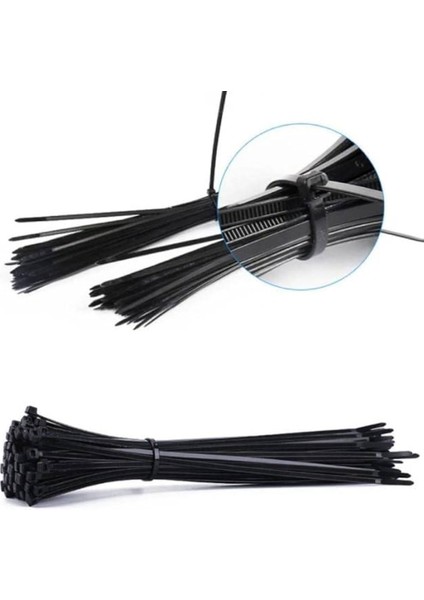 Kablo Bağı & Plastik Kelepçe & Cırt Kelepçe 8X450 mm Siyah 100 Adet