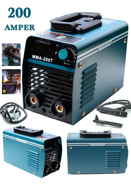 Pro MMA-200T Amper Profesyonel Dijital Göstergeli Çift Kart Soğutmalı Inverter Kaynak Makinesi