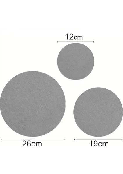 12'li Tencere Tava ve Tabak Arası Keçe Yuvarlak Gri 26 x 26CM modelleri