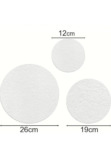 12'li Tencere Tava ve Tabak Arası Keçe Yuvarlak Beyaz 12 x 12CM