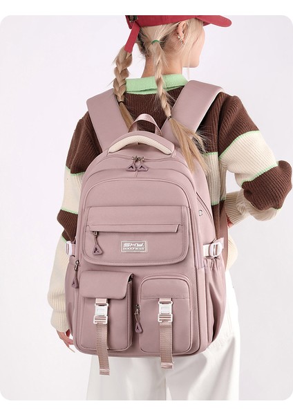 Düz Renk Basit Çok Işlevli Büyük Kapasiteli Öğrenci Sırt Çantası (Yurt Dışından) fiyatları