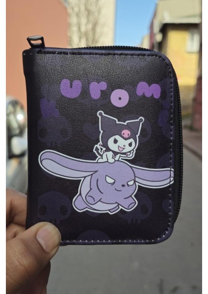 Siyah Kuromi Flying With Baku Kısa Cüzdan