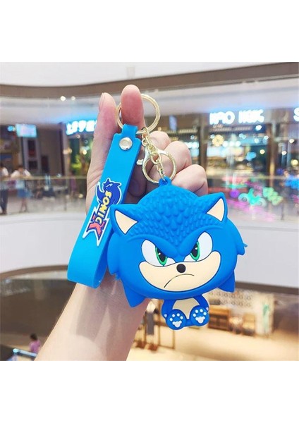 Mavi Sonic Boom Face Silikon Bozuk Para Cüzdanı