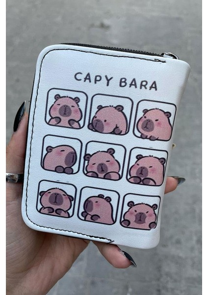 Capy Bara Cute Faces Kısa Cüzdan