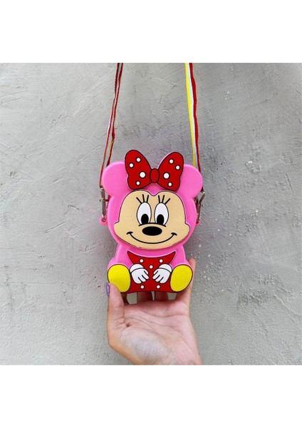 Yeni Pembe Minnie Mouse Silikon Mini Omuz Askılı Çocuk Çantası fiyatları