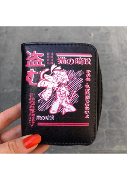 Anime Harajuku Kawaii Ninja Cat Kısa Cüzdan