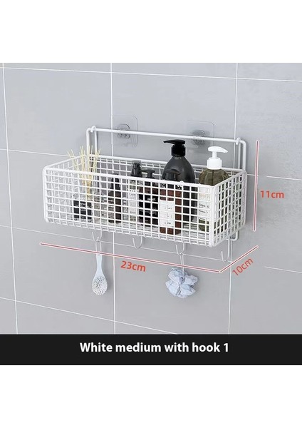 Duvara Monte Raflar Banyo Asma Sepeti Tuvalet Duş Çeşitli Eşyalar Depolama Tanrıları Delik Açmadan Banyo Rafları (Yurt Dışından)