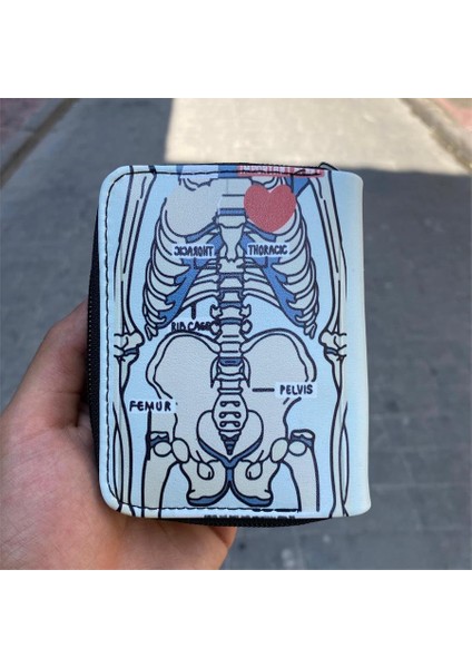 Skeleton Cage Heart Kısa Cüzdan