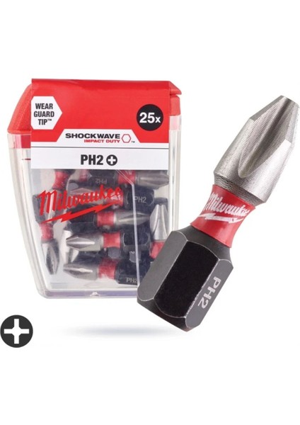 Bits Uç Ph2 25MM 25LI Pkt Shockwave