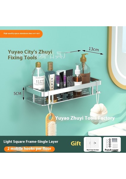 Alüminyum Alaşımlı Banyo Rafı Banyo Tuvalet Tuvalet Depolama Rafı Delme Olmadan Duvara Asılı Duvar (Yurt Dışından)