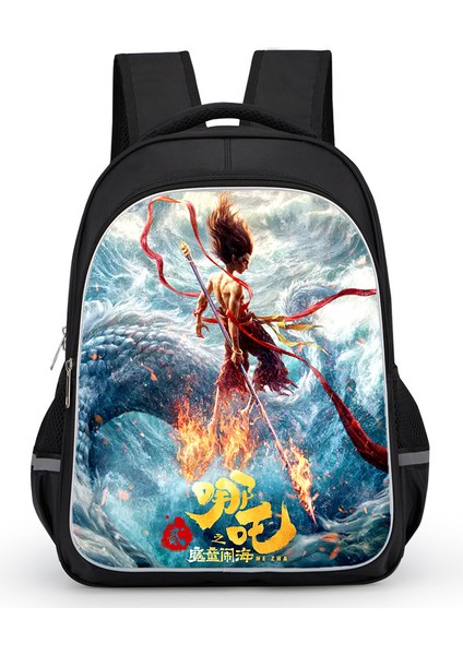 Nezha Iki Sihirli Çocuk Denizin Peşinde Anime Omuzlar Öğrenciler Okul Çantası Bilgisayar Çantası (Yurt Dışından)