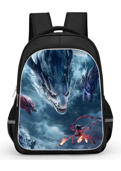 Nezha Iki Sihirli Çocuk Denizin Peşinde Anime Omuzlar Öğrenciler Okul Çantası Bilgisayar Çantası (Yurt Dışından)