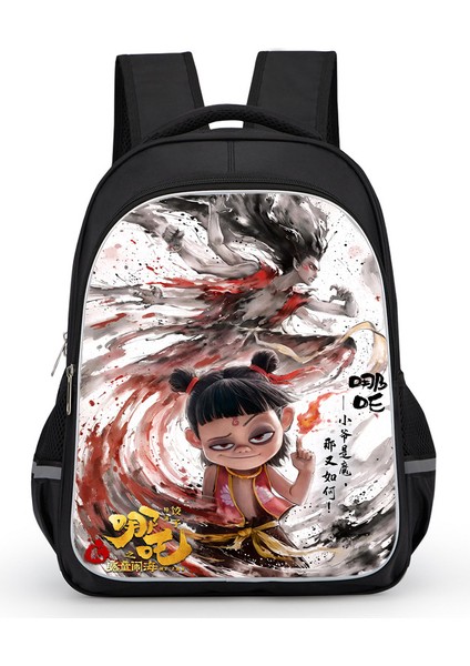Nezha Iki Sihirli Çocuk Denizin Peşinde Anime Omuzlar Öğrenciler Okul Çantası Bilgisayar Çantası (Yurt Dışından)