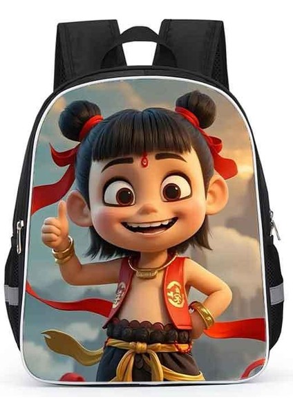 Nezha Okul Çantası Ilkokul Öğrencileri Karikatür Çocuk Anaokulu 1-2 Sınıf Kız Okul Çantası (Yurt Dışından)