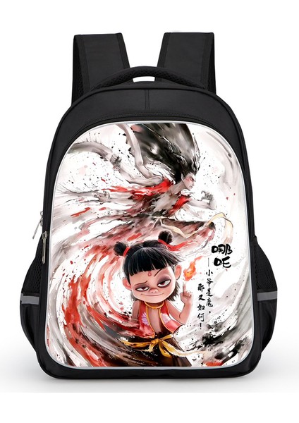 Nezha Iki Sihirli Çocuk Denizin Peşinde Anime Omuzlar Öğrenciler Okul Çantası Bilgisayar Çantası (Yurt Dışından)