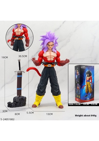 Yedi Dragon Ball Süper Saiyan El Yapmak Için Anime Modeli Çevre Süsleri Sun Wukong Vegeta Klasik Süper Sai (Yurt Dışından)
