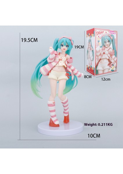 Hatsune Miku El Modeli Ikincil Yuan Sevimli Masaüstü Şasi Süsleri El Aleti (Yurt Dışından)