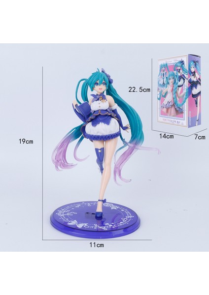 Hatsune Miku El Modeli Ikincil Yuan Sevimli Masaüstü Şasi Süsleri El Aleti (Yurt Dışından)