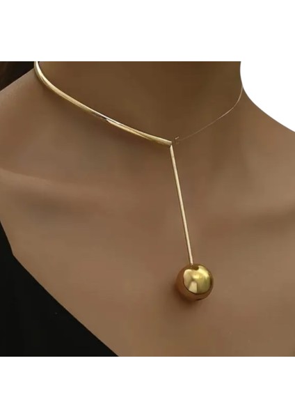 Gold Toplu Choker Kolye