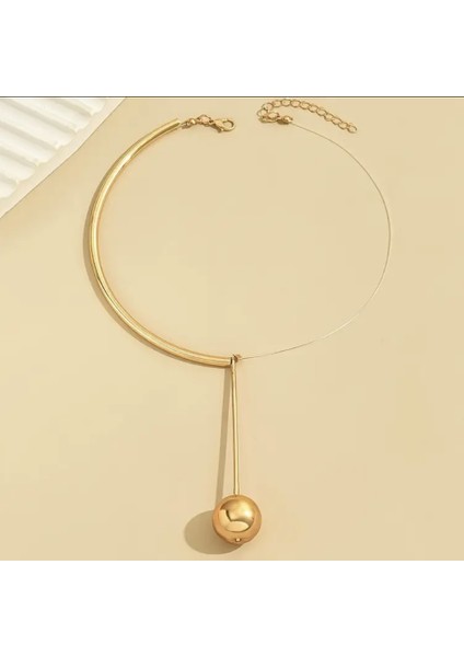 Gold Toplu Choker Kolye