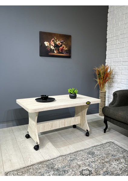 Hey Ada Tekerlekli Kavisli Köşe 100 x 60 Orta Sehpa