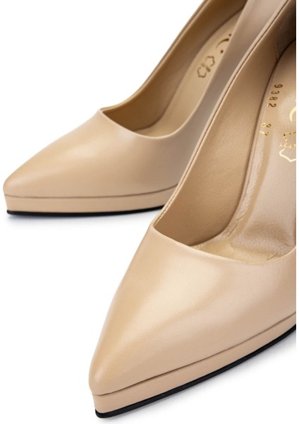 Kadın Hakiki Deri Bej Topuklu Ayakkabı 815 9382 Bn Ayk Y25 Nude Dr fırsatları