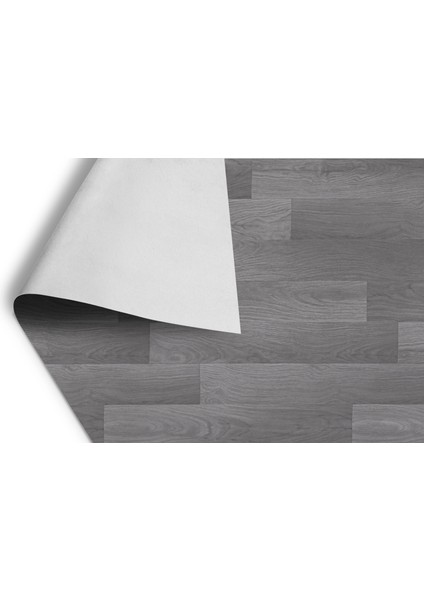 1.5 Metre EN - DAR PARKE DESEN GRİ - PVC Zemin Kaplama - Keçeli Kalın - Yer Döşemesi Mineflo