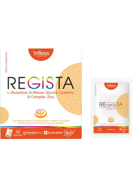 Regista, Glutamin, Sistein, Glisin, D-Riboz ve Multivitamin Içeren Saşe