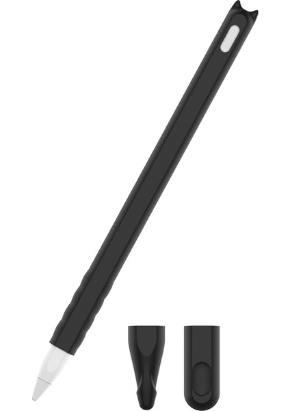 Apple Pencil Pro/pencil (2. Nesil) Yumuşak Silikon Koruyucu Kalem Kutusu Sarma Kapağı Kılıfı-Siyah (Yurt Dışından)