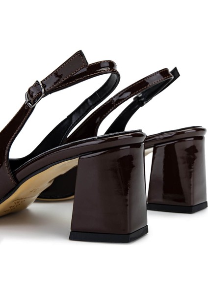 Kadın Vegan Kahverengi Rugan Topuklu Ayakkabı 1128 1051 Bn Ayk Y25 Kahve Rgn indirimleri