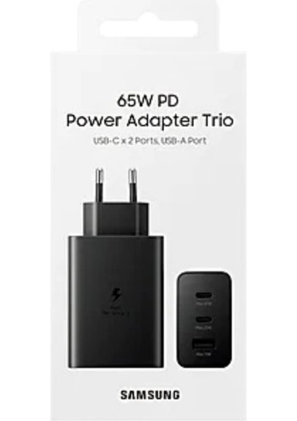 Samsung 3ın1 Trio 65W 2xpd Usba Şarj Aleti 3 Çıkış EP-T6530N