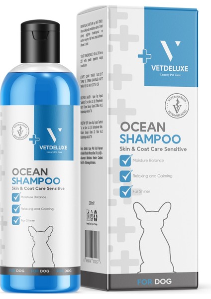 Dog Shampoo Ocean Köpekler Için Okyanus Kokulu Özlü Şampuan 200 ml
