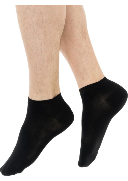 Premium Siyah Renk Erkek Bambu Patik Çorap 12LI Set - 41-45 - 10500-DZ12-SYH