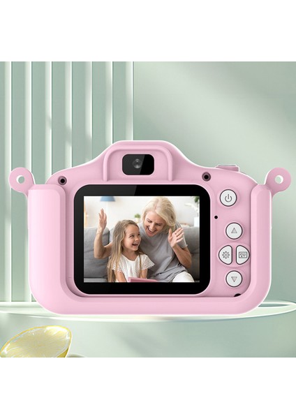 2.0 Inç Çift Lensli Çocuk Dijital Kamera Karikatür Salyangoz Tasarımı Video Kaydedici, 32G Tf Kart + Kart Okuyucu-Pembe (Yurt Dışından)