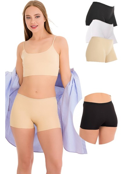 501 Lazer Kesim 3'lü Kadın Boxer Külot